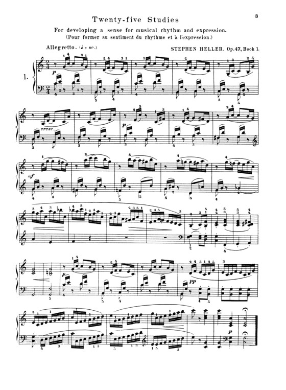 Heller【Twenty-Five Studies ,Op. 47】for The Piano (Complete)