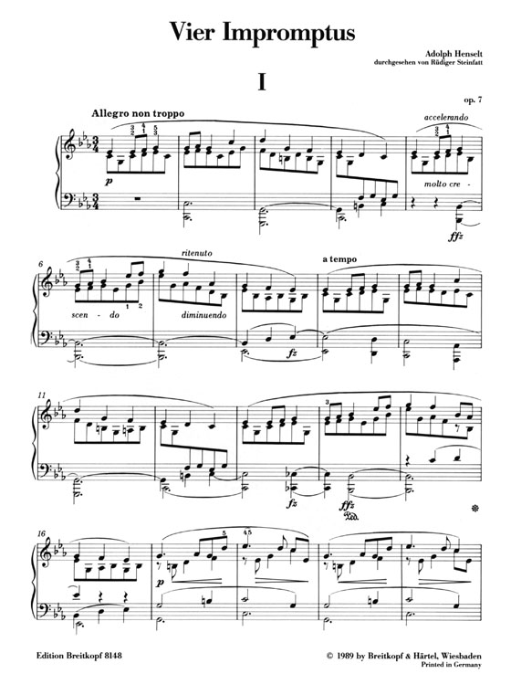 Henselt【Four Impromptus】for Piano