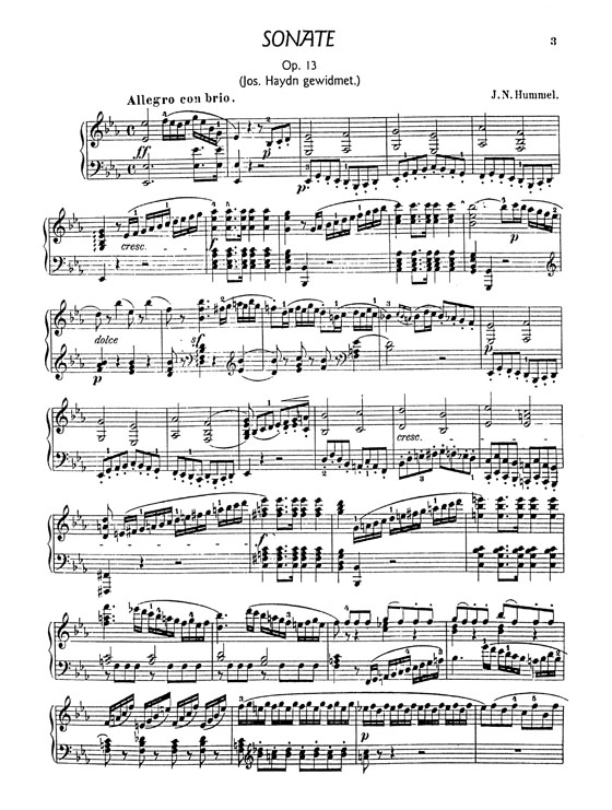 Hummel【Sonatas and Pieces , Volume Ⅰ】Opus 11, 13, 18, 20, 55 for Piano