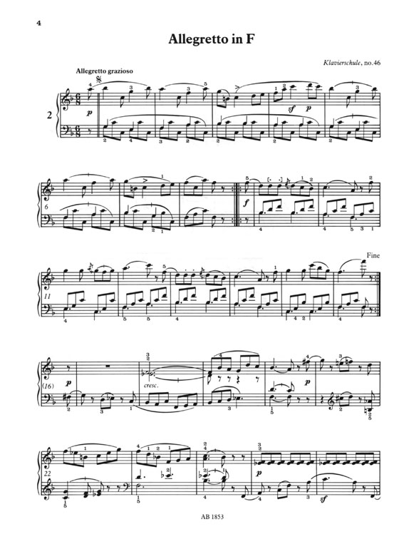 Hummel Sixteen Short Pieces Easier Piano Pieces No.28