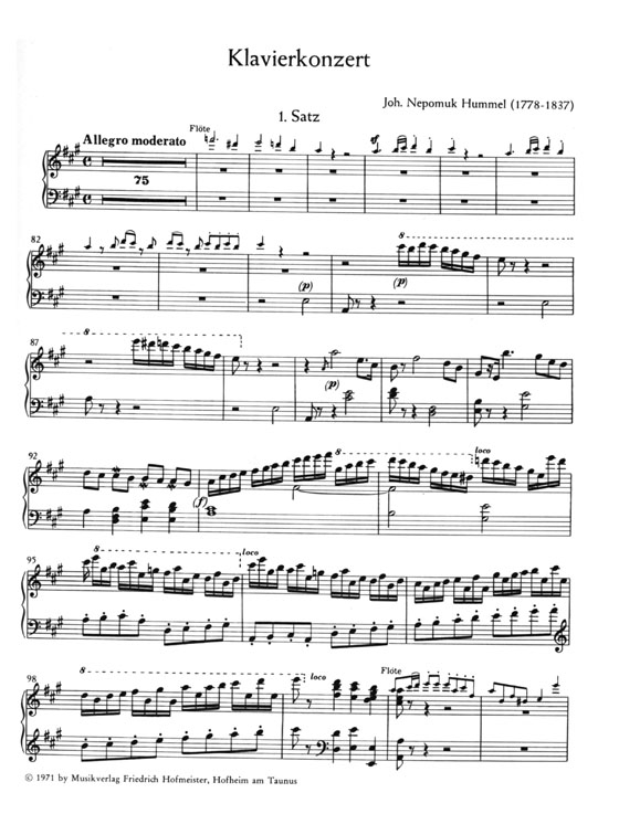 Hummel【Klavierkonzert】for Piano