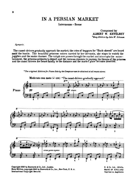 Ketelbey【In a Persian Market , Interme 330 Scene】Easy Edition for Piano Ketelbey【In a Persian Market , Interme 330 Scene】Easy Edition for Piano