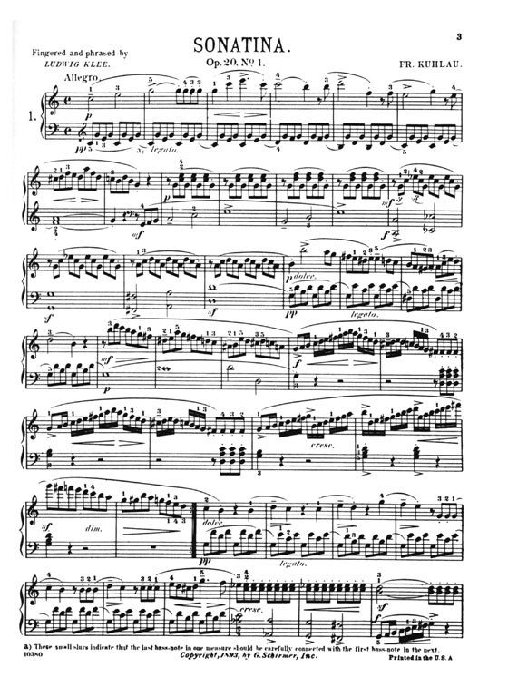 Kuhlau【Sonatinas】For The Piano , Book Ⅰ