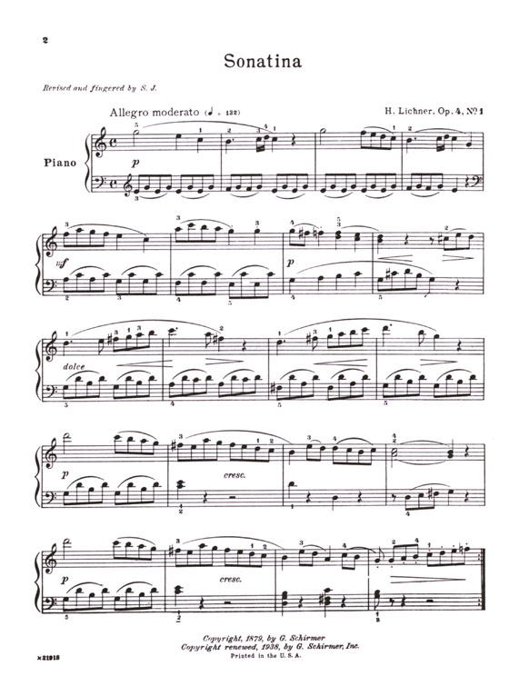 Lichner【Nine Sonatinas Op. 4, 49 and 66】For The Piano Lichner【Nine Sonatinas Op. 4, 49 and 66】For The Piano