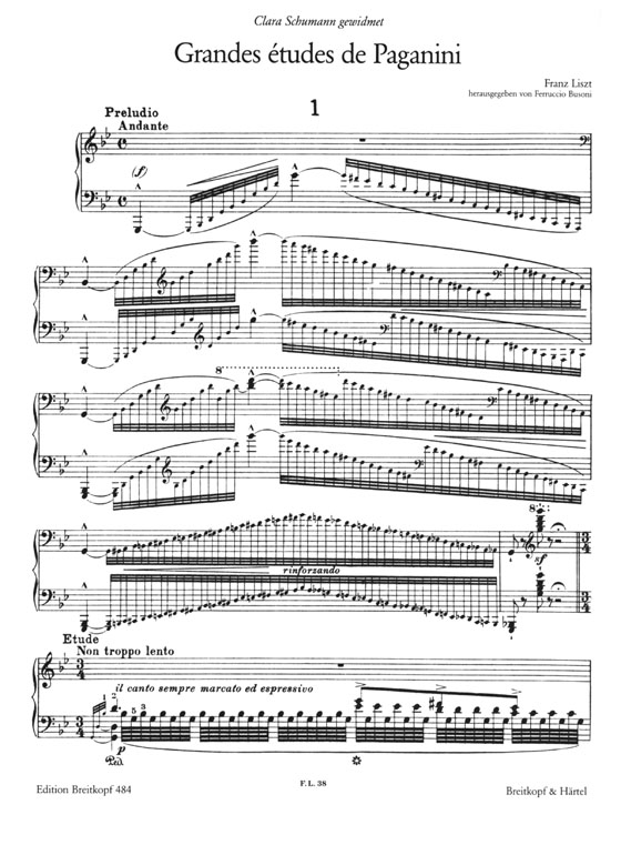 Liszt【Grandes etudes de Paganini】für Klavier