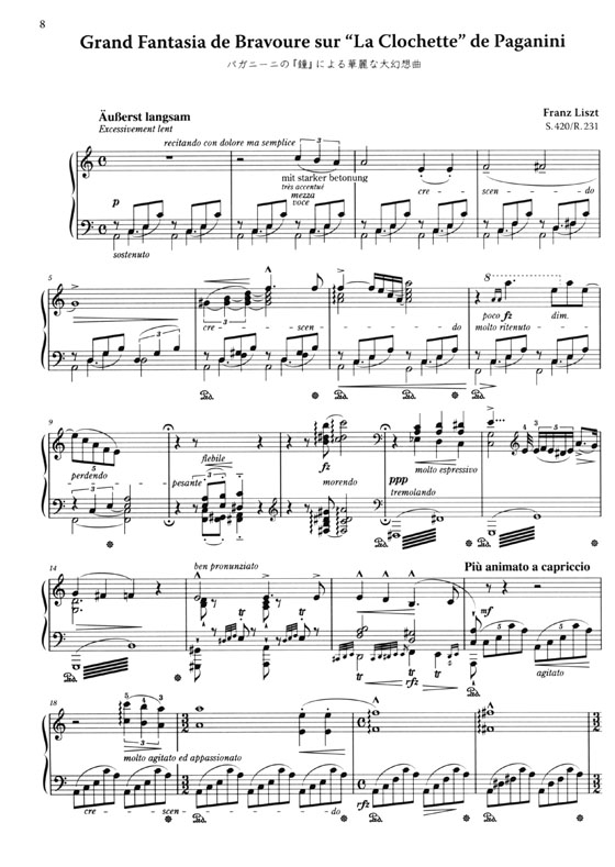 Liszt【Trois , La Campanella】for Piano リスト 3つのラ・カンパネッラ