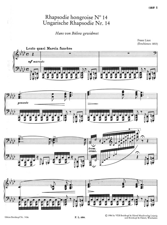 Liszt【Hungarian Rhapsodies Ⅲ , Nr. 14-19】for Piano Two Hands