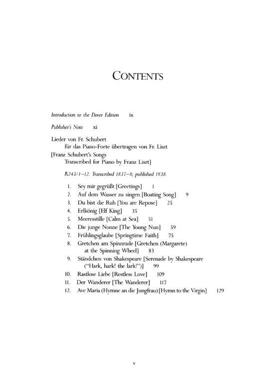 Liszt【The Schubert Song Transcriptions】for Solo Piano : Series Ⅰ