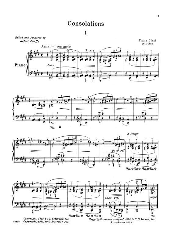 Liszt【Consolations and Liebesträume】for The Piano