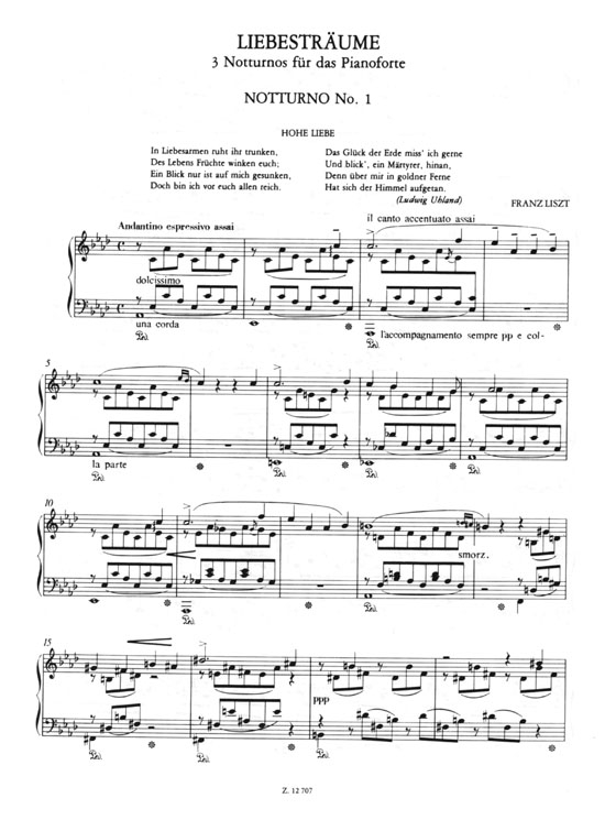 Liszt【Liebesträume】for Piano Solo