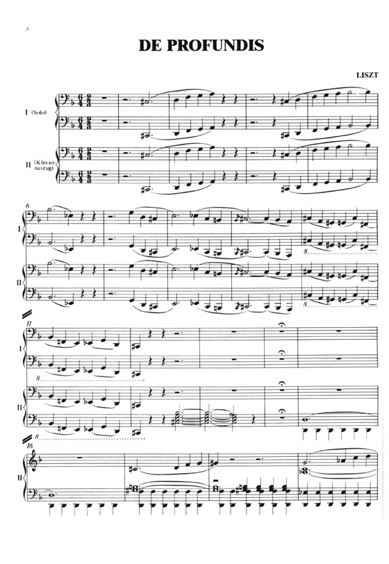 Liszt【De Profundis , Psaume instrumental】für Klavier und Orchester, Klavierauszug