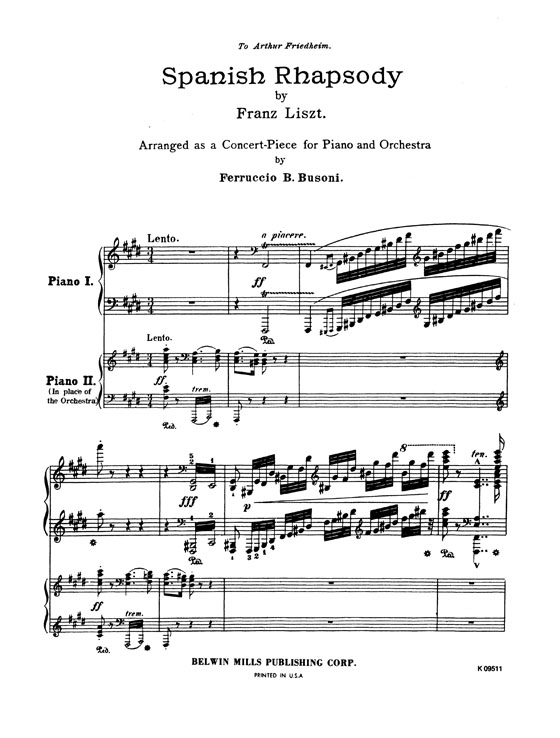 Liszt【Spanish Rhapsody】for Two Pianos / Four Hands