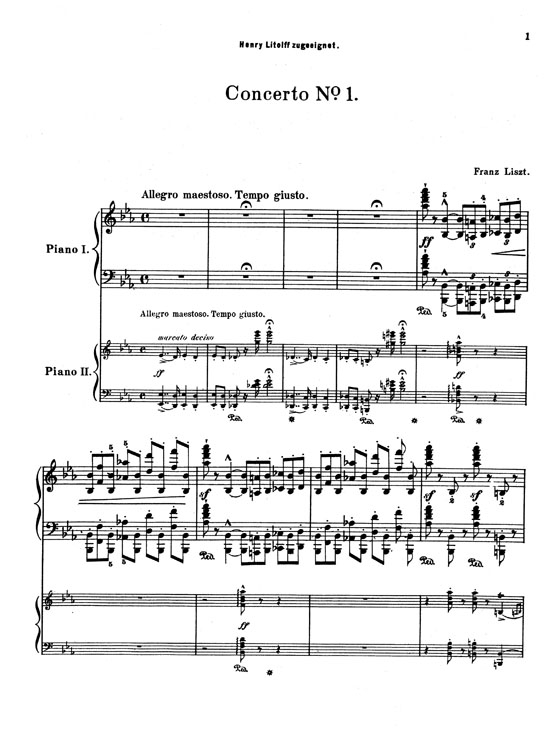Liszt【Piano Concerto No. 1 in E Flat Major】for Two Pianos / Four Hands