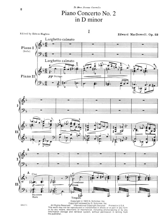 MacDowell【Piano Concerto No. 2 in D Minor】Two Pianos, Four Hands