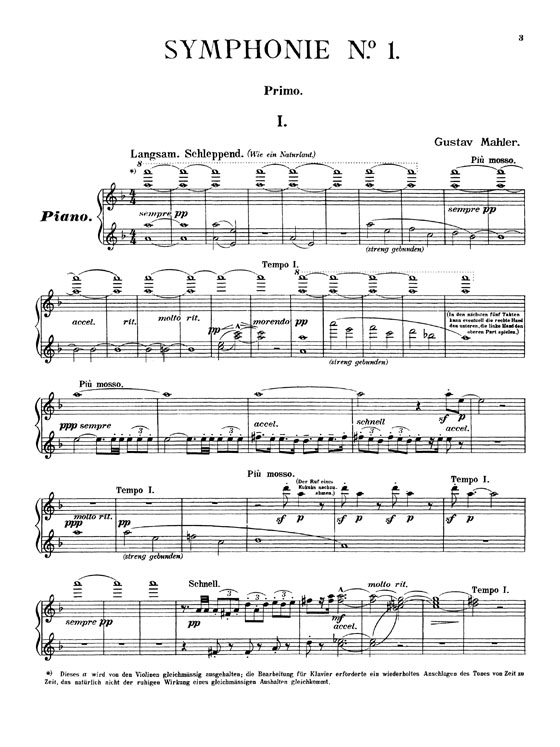 Mahler【Symphony No.1 in D Major】for Piano / Four Hands