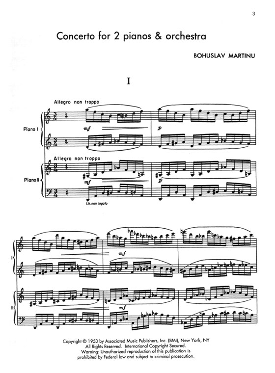 Martinu【Concerto】for 2 Pianos & Orchestra