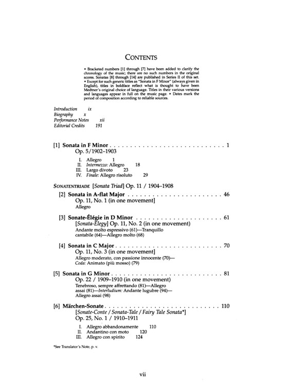 Medtner【The Complete Piano Sonatas】Series Ⅰ