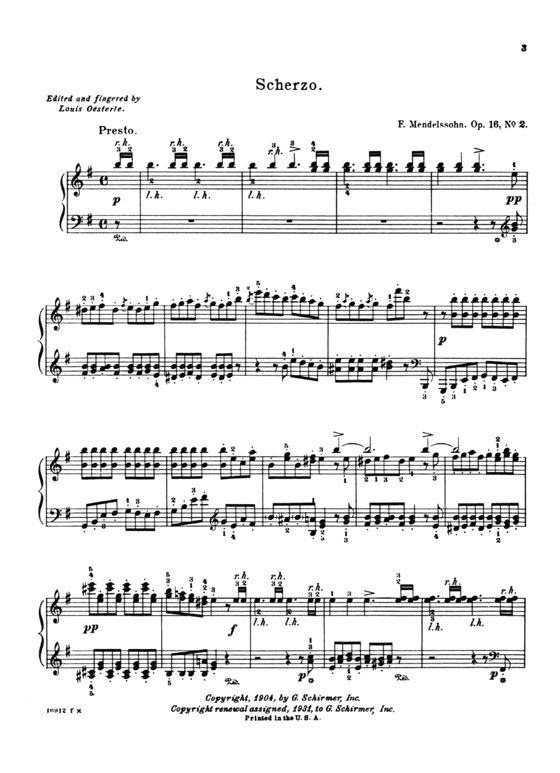 Mendelssohn【Scherzo in E Minor】for The Piano