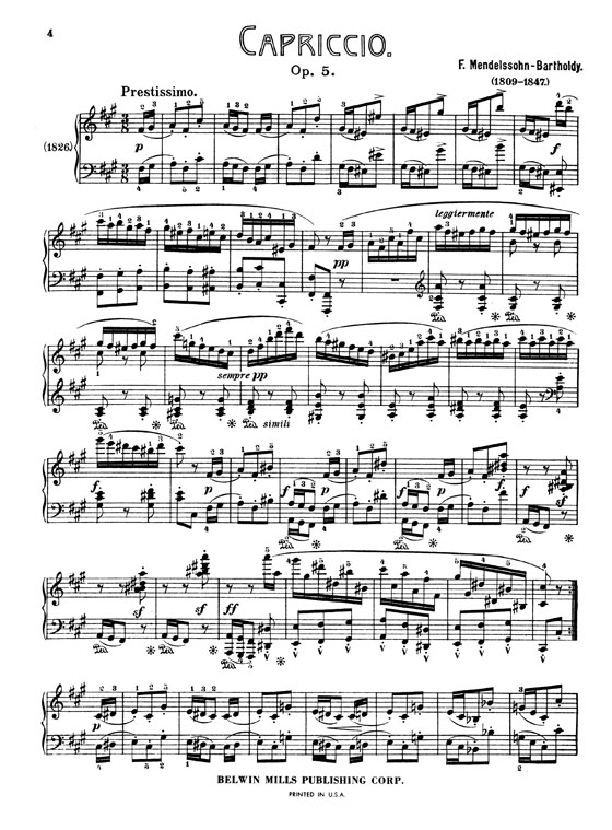 Mendelssohn【Piano Works】Volume Ⅰ