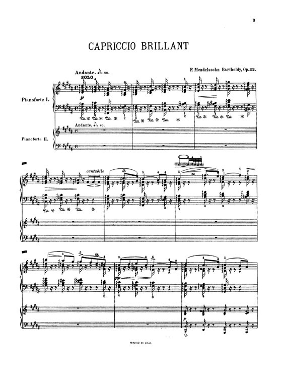 Mendelssohn【Capriccio Brillante , Opus 22】for Two Pianos / Four Hands