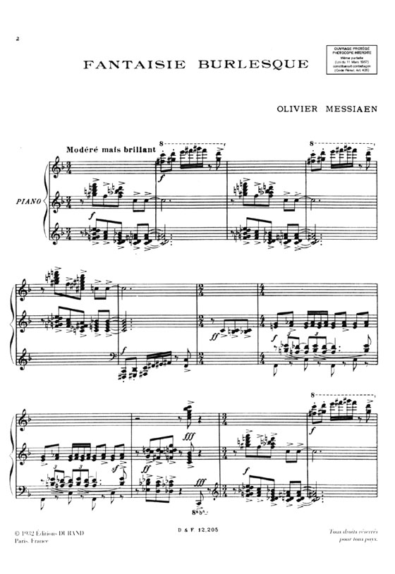 Messiaen【Fantaisie Burlesque】Pour Piano