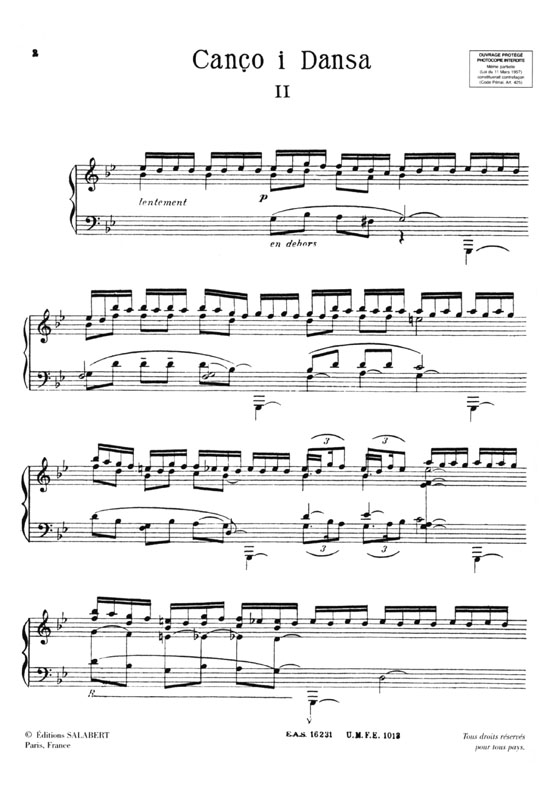 Mompou【Cancion y Danza No. 2】Pour Piano Seul