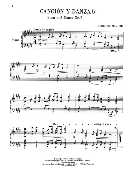 Mompou【Cancion y Danza Nos. 5, 6, 7, 8】Piano Solo
