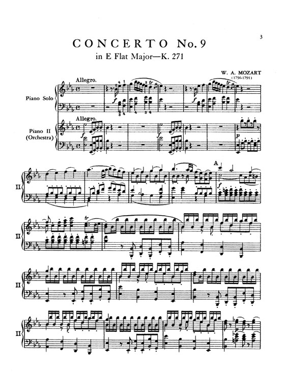 Mozart【Piano Concerto No. 9 in E-Flat Major , K. 271】for Two Pianos / Four Hands