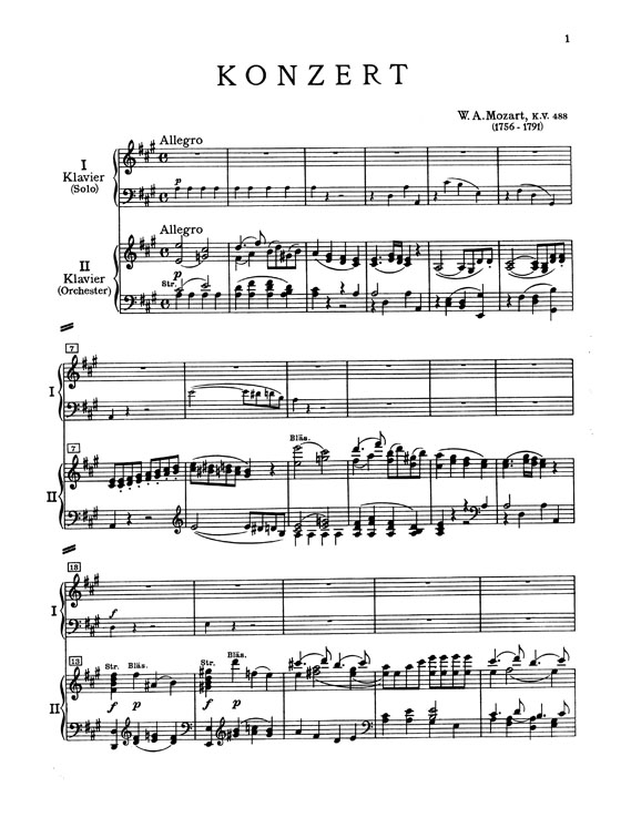 Mozart【Piano Concerto No. 23 in A major , K. 488】 for Two Pianos / Four Hands