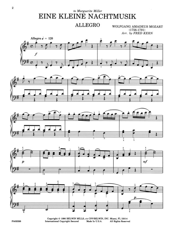 Mozart【Eine kleine Nachtmusik】Piano Solo