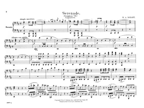 Mozart【12 Symphonies , Nos. 7-12】Piano , Four Hands , Book 2