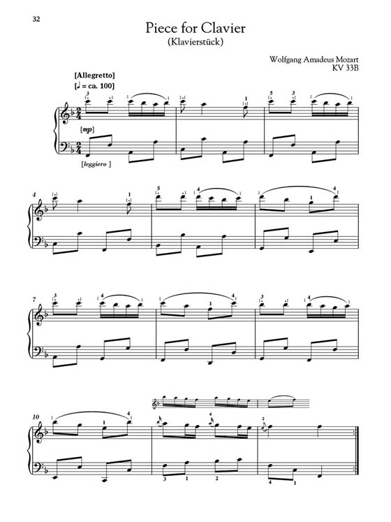 Mozart 15 Intermediate Piano Pieces