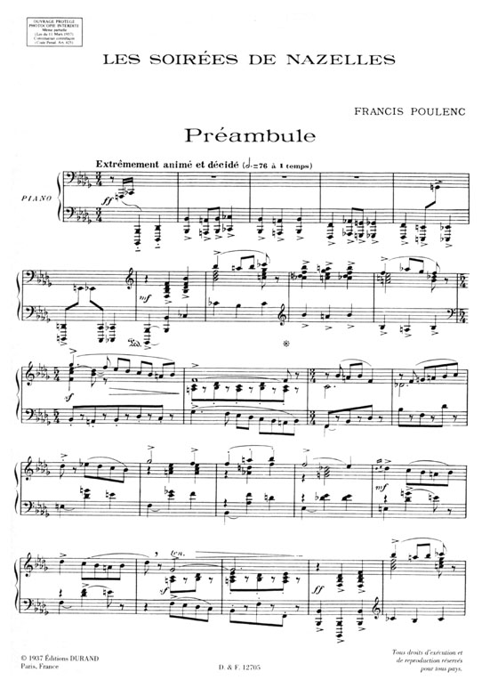 Poulenc【Les Soirees de Nazelles Suite】Pour Piano