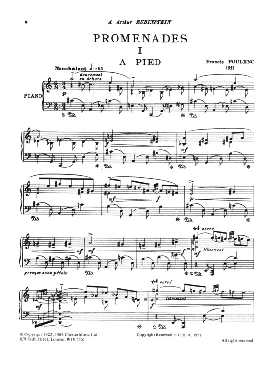 Francis Poulenc【Promenades】for Piano Francis Poulenc【Promenades】for Piano