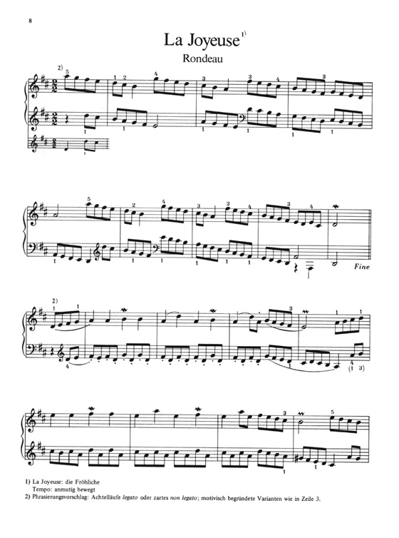 Klavierunterricht Mit【Jean-Philippe Rameau】Leichte Suitensätze und Einzelstücke