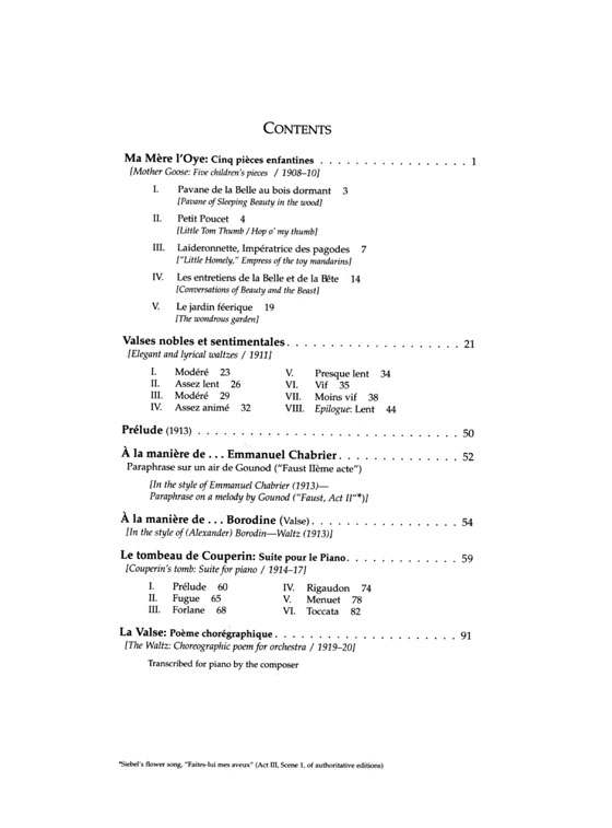 Ravel【Le Tombeau De Couperin and Other Works】For Solo Piano