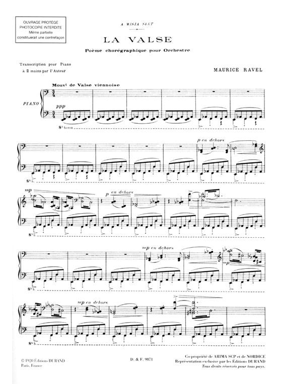 Ravel【La Valse】Poème choréographique pour orchestre, pour piano par l'auteur