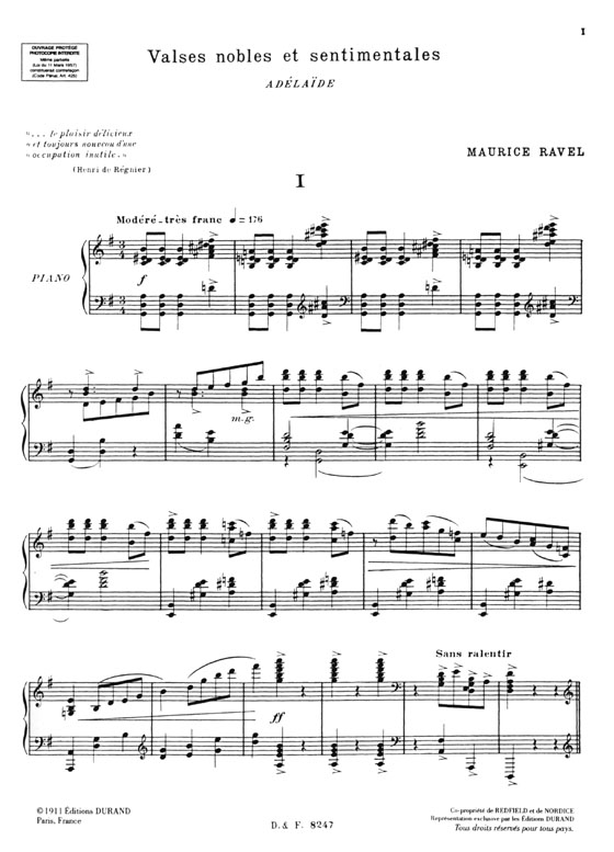 Ravel【Valses Nobles Et Sentimentales】Pour Piano