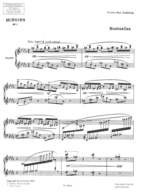 Ravel【Miroirs , Nos Ⅰ-Ⅴ】Pour Piano