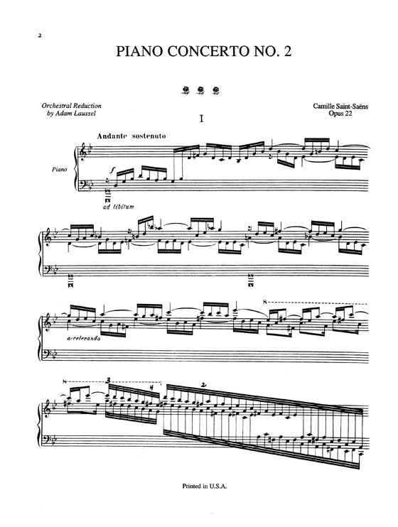 Saint-Saens【Piano Concerto No. 2 , Opus 22】for Two Pianos / Four Hands