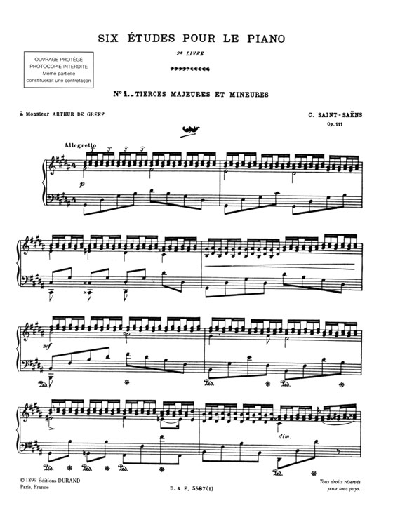 Saint-Saens【Six Etudes , Deuxieme Livre , Opus 111】Pour Piano