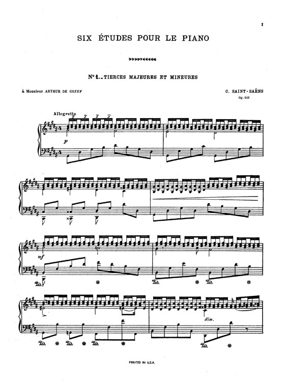 Saint-Saens【Six Etudes , Opus 111】for Piano