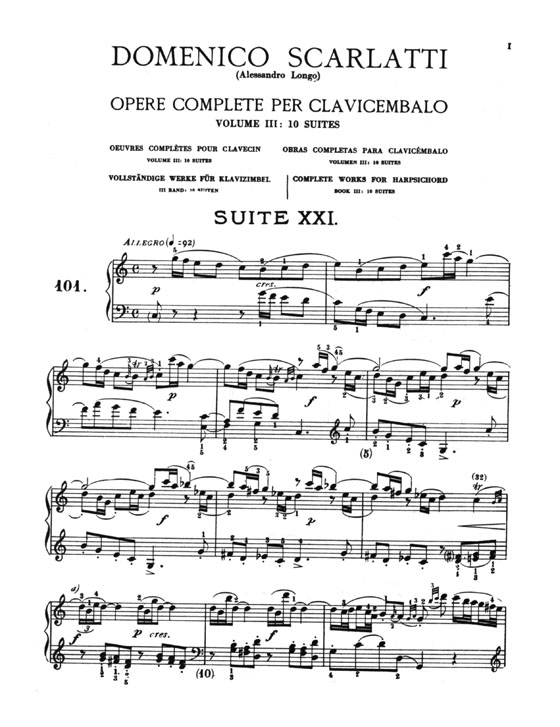 Scarlatti【The Complete Works In Eleven Volumes , Volume Ⅲ】for Piano