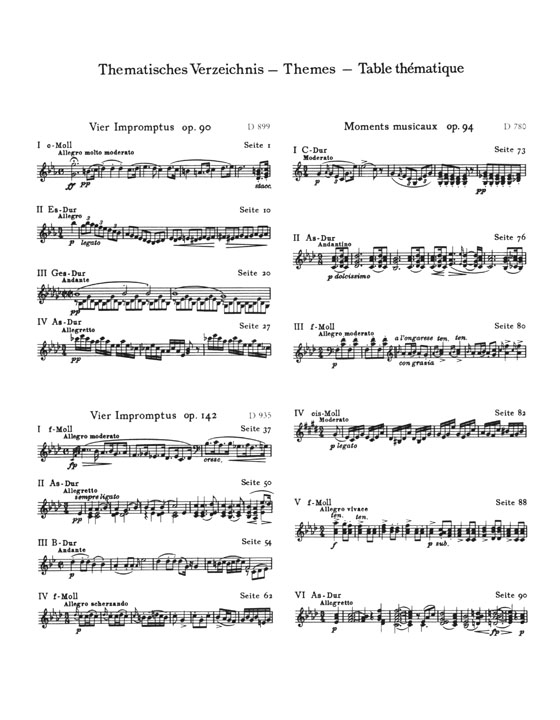 Schubert【Impromptus , Moments musicaux】für Klavier zu zwei Händen