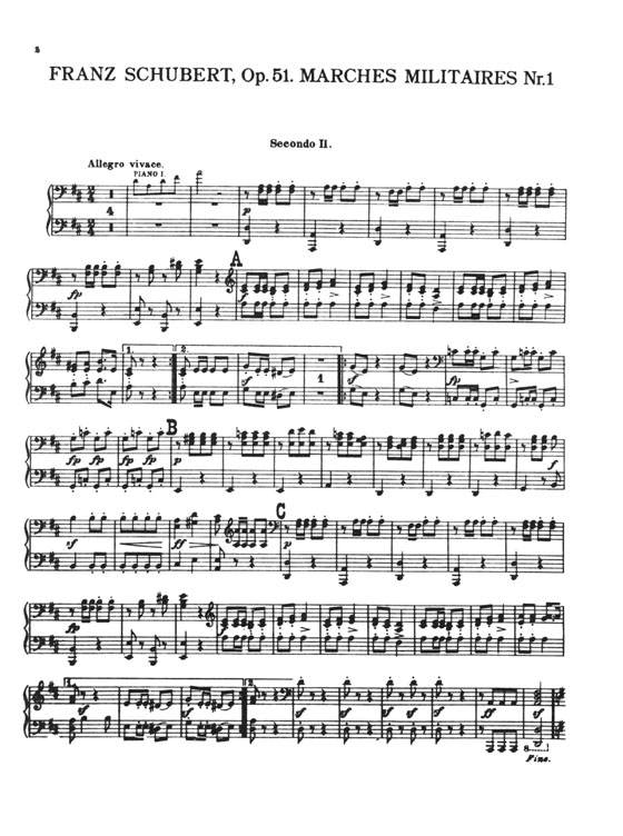 Schubert【Military March No. 1 , Opus 51】for Two Pianos / Eight Hands