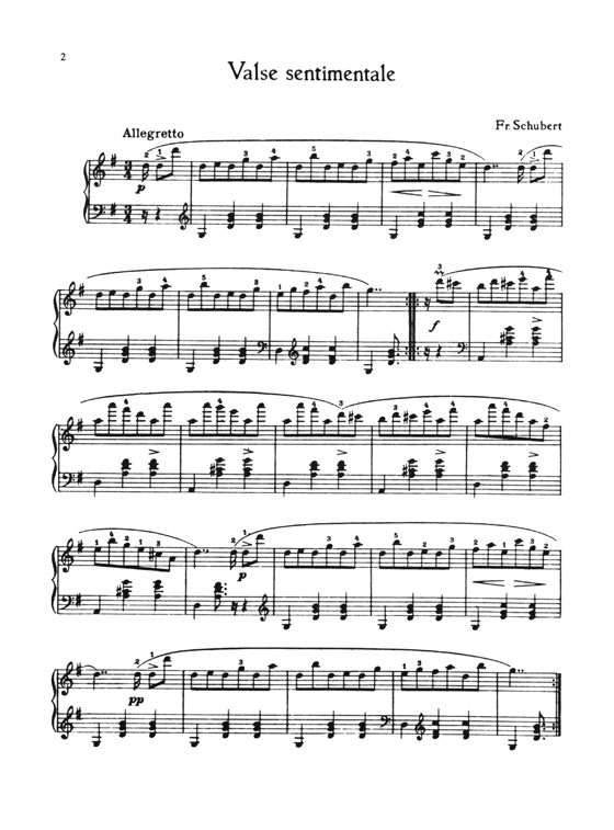 Schubert【Eight Waltzes (Sentimentales and Walzer) 】for Piano