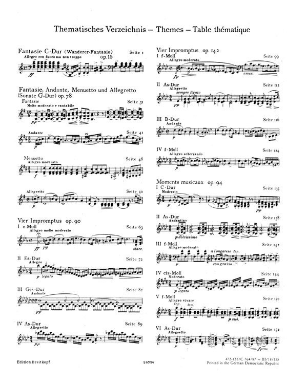Schubert【Werke für Klavier zu zwei Händen , Band Ⅳ】Fantasien, Impromptus, Moments musicaux