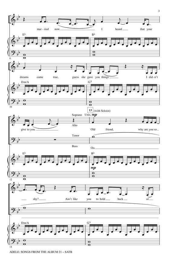 Adele【Songs from the Album 21】for SATB