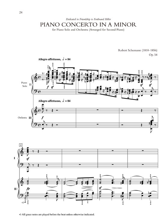 Schumann【Piano Concerto In A Minor , Opus 54】for Piano Solo and Orchestra(Arranged for Second Piano)