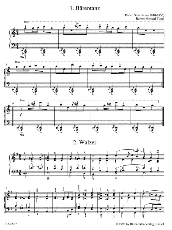 Schumann【Leichte Klavierstücke und Tänze / Easy Piano Pieces and Dances】